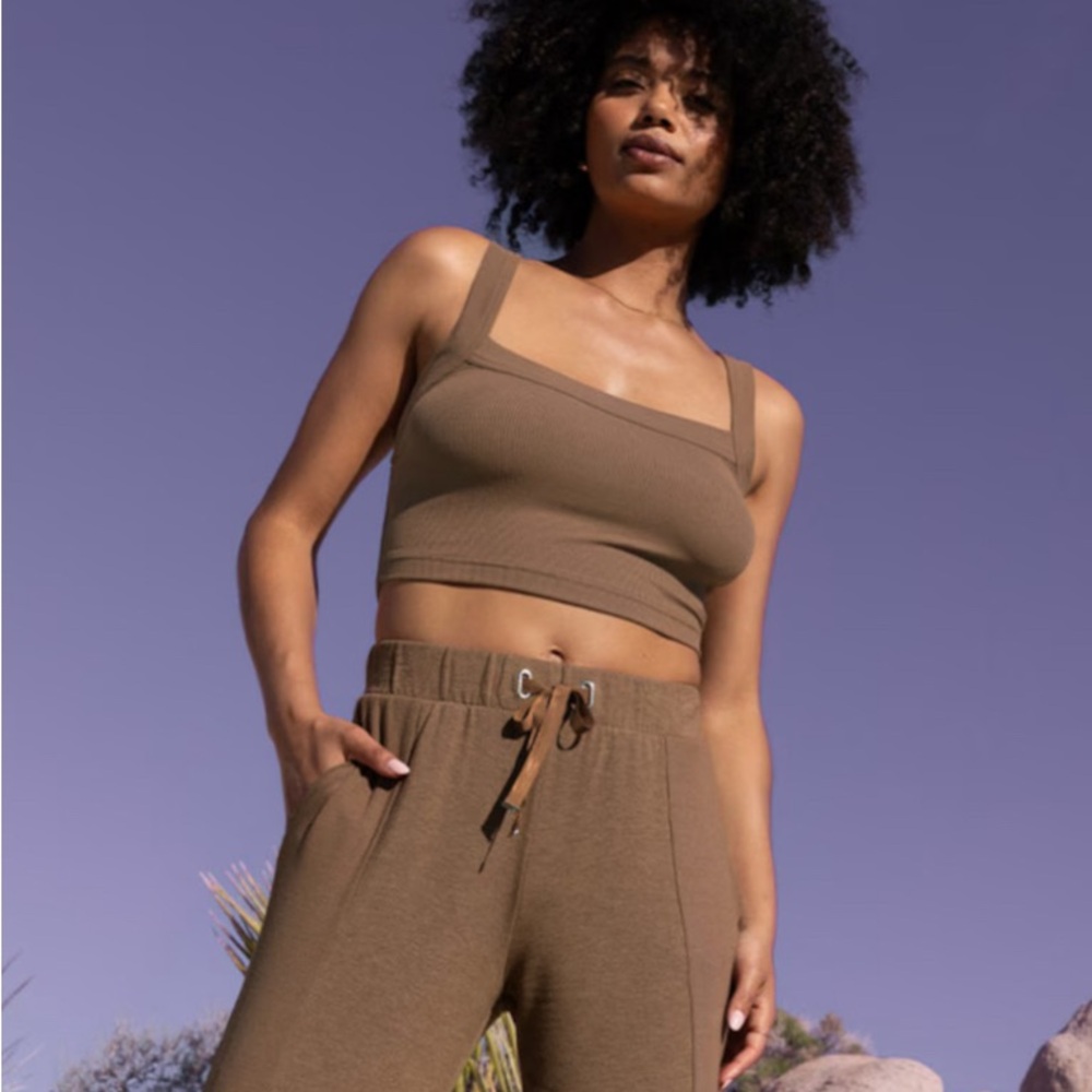 Travis Mathew Brown Cropped Tank in Heather Cocoa Brown